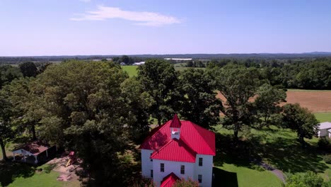 aerial push over old school in old schoolhouse near windsor crossroads