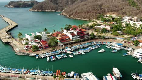 parked boats on the bay