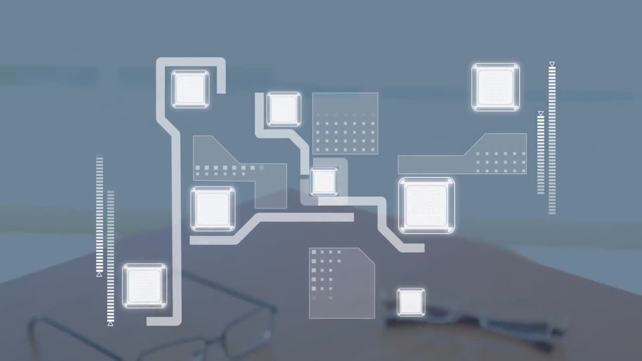 animación de redes de conexiones a través de un apretón de manos de un empresario