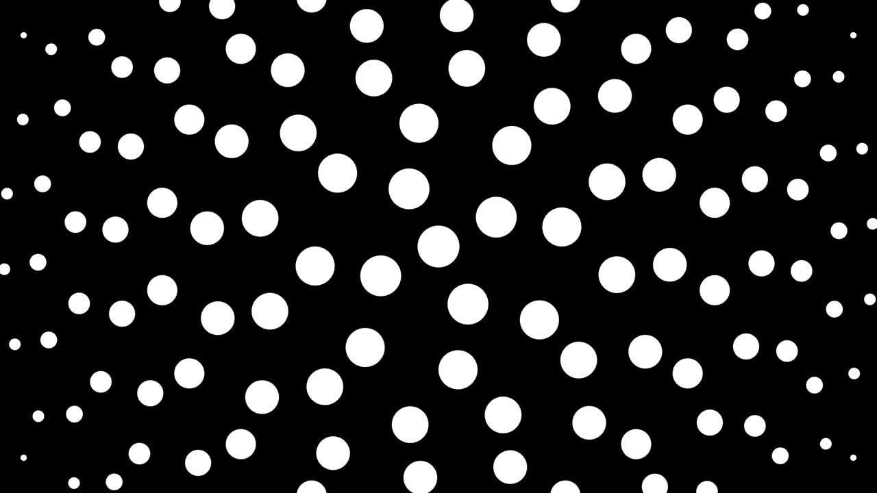patrón de puntos circular monocromático sin costuras animación 4k con simetría de rotación de 4 pliegues