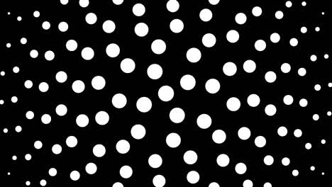 circular monochrome seamless dot pattern 4k animation with 4 fold rotational symmetry