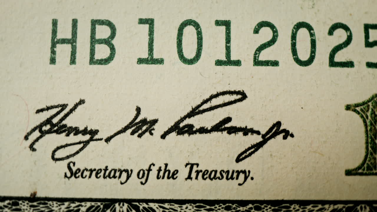 미국 1달러 지폐의 클로즈업