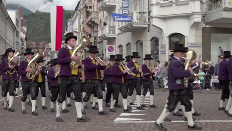 brass band galtuer at the annual grape festival, meran - merano, south tyrol, italy (part 2 of 3)