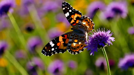 butterfly on purple flowers