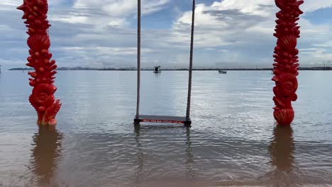 A-beautiful-seascape-view-with-a-beach-seesaw-on-the-water