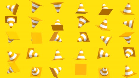 rotating rows of road safety cones