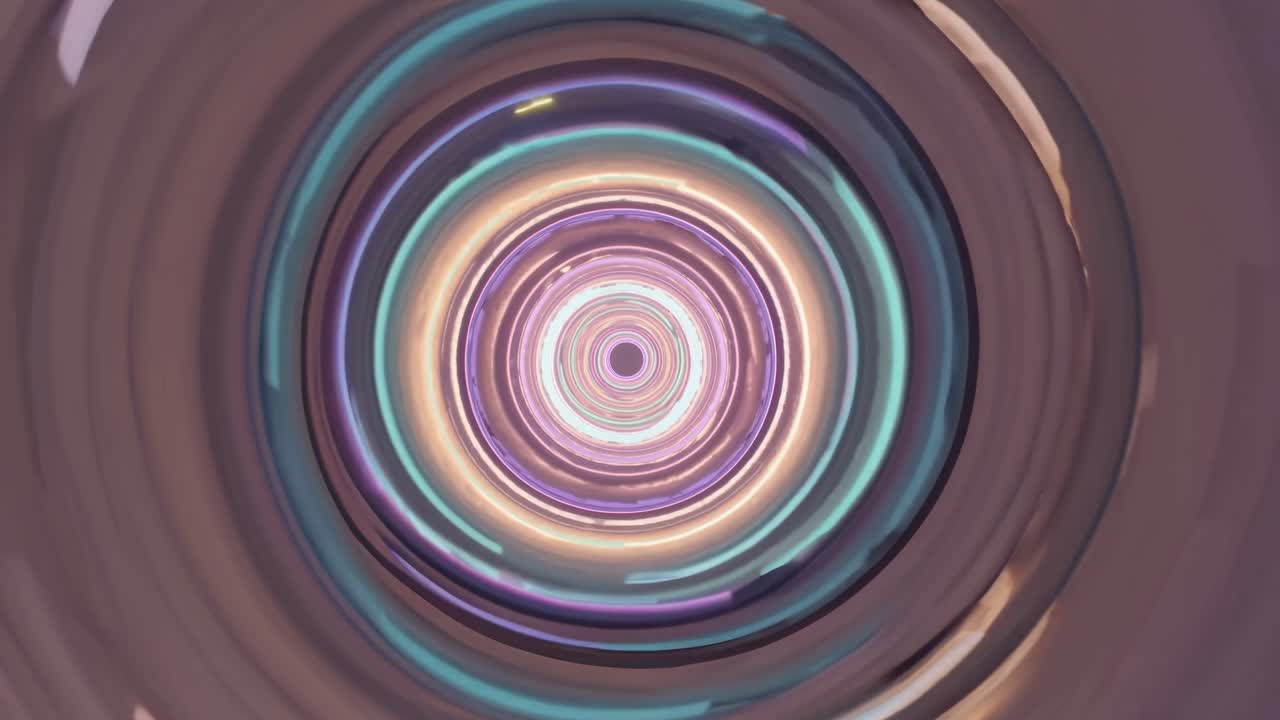 Abstract 3D Tunnel of Glowing Circles