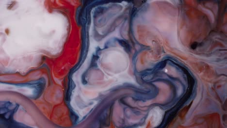 mezcla colorida de rojo, blanco y azul superficie del planeta movimiento líquido textura de fondo