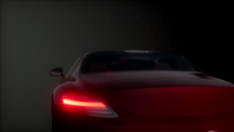 coche deportivo de lujo en un estudio oscuro con luces brillantes