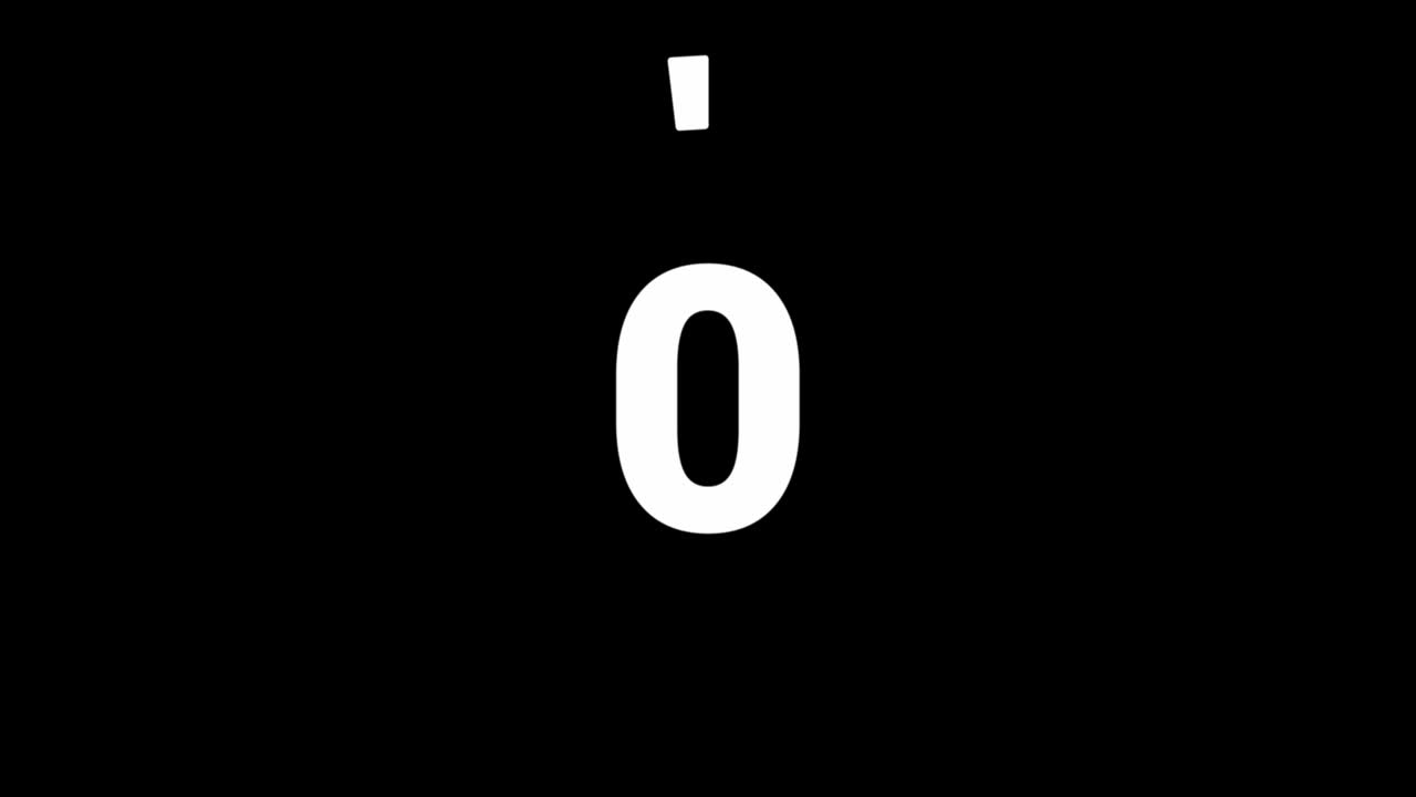 vídeo animado con fondo negro que muestra un temporizador de cuenta atrás de 5 veces
