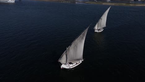 felucca boats on nile river in aswan egypt