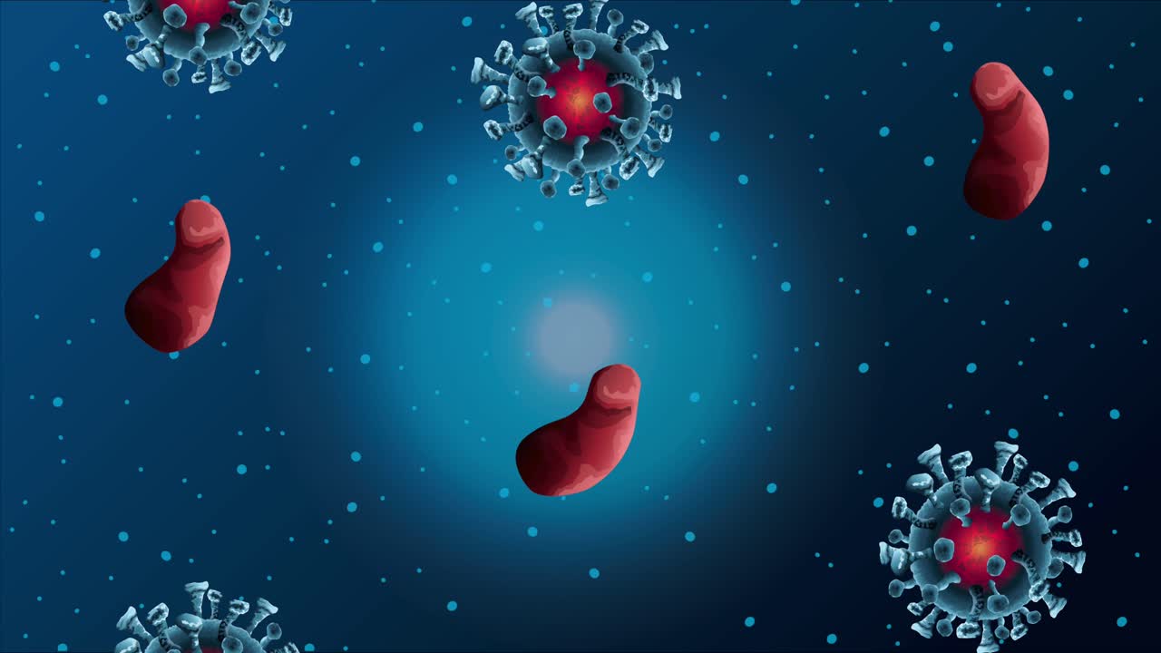 el patrón de partículas de la pandemia de covid-19 animado