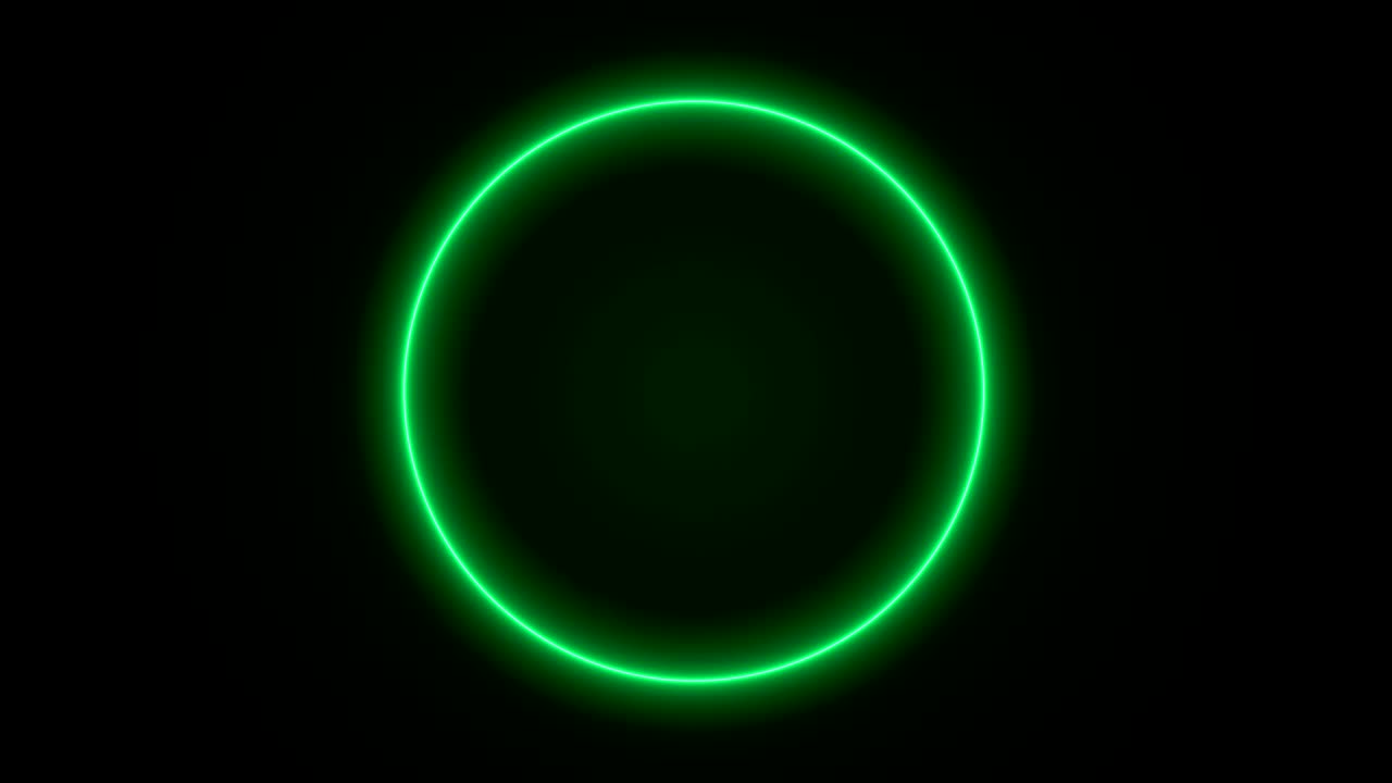abstract neon circle loop motion background green