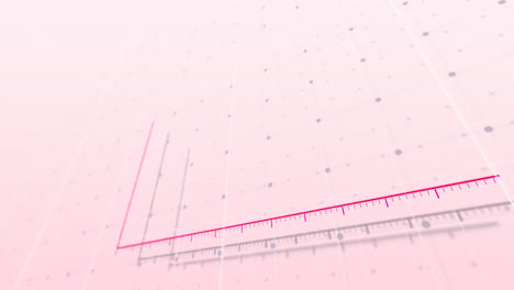 animación del procesamiento de datos financieros sobre un fondo rosado