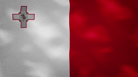 bandera maltesa densa tela ondulaciones, bucle de fondo