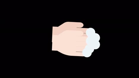 simple and cute handwashing motion graphics on black background