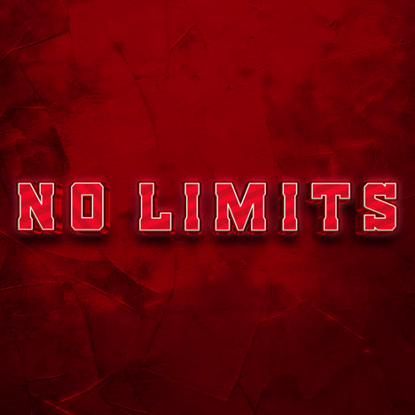 no limits text on a textured red background