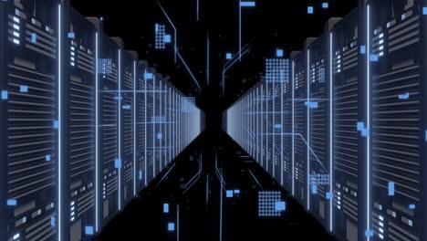 animation of connections and data processing over computer servers