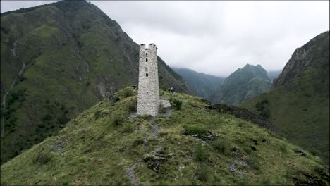 ancient tower in the caucasus mountains