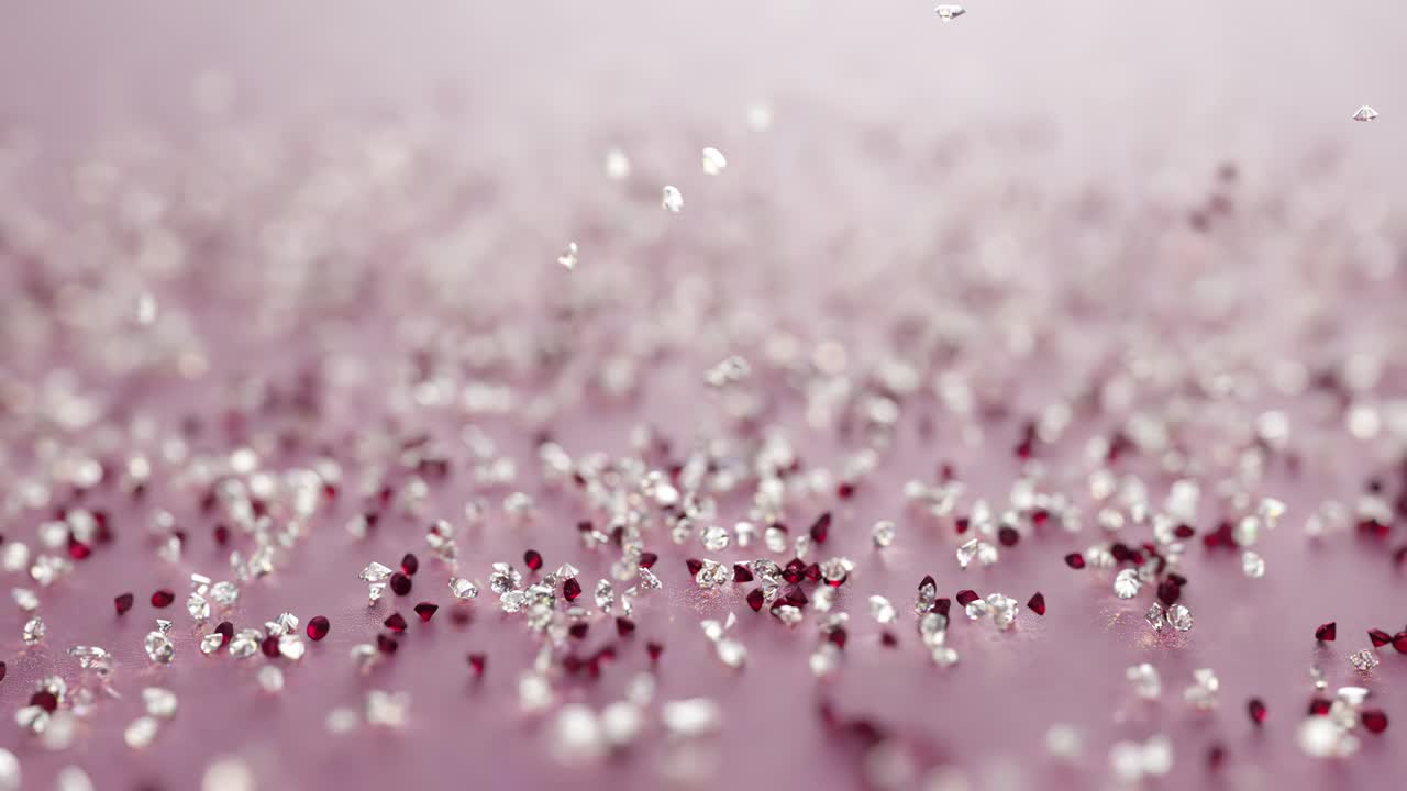 lluvia de diamantes y rubíes con poca profundidad de campo