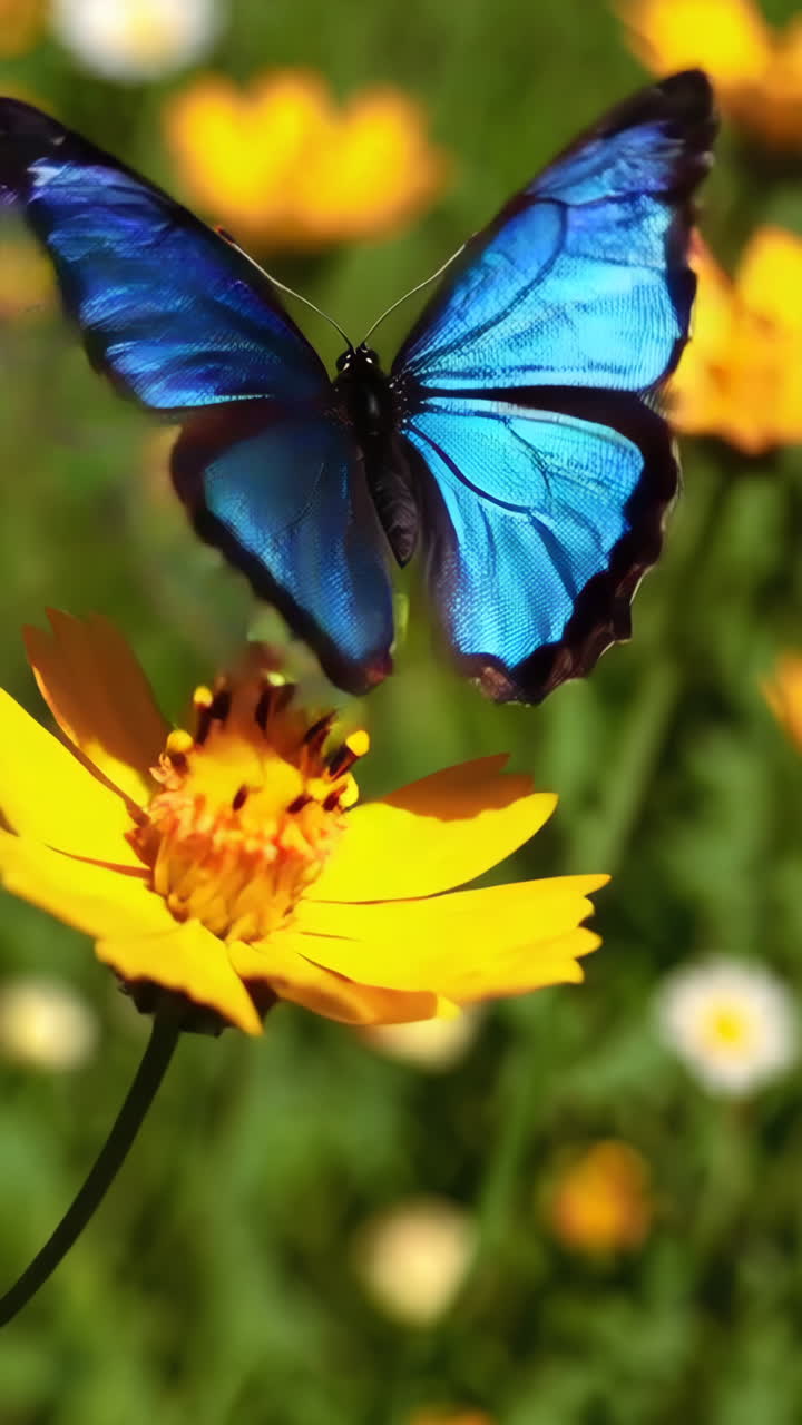 Una bellissima farfalla in un prato colorato