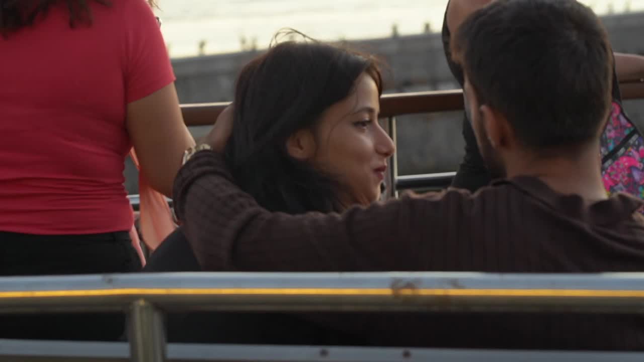 A Turkish couple cuddling on a cruise ship