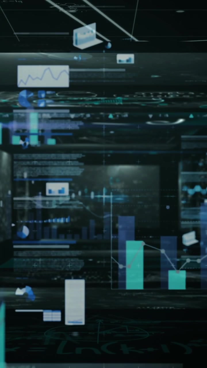 Animation of data processing over mathematical equations