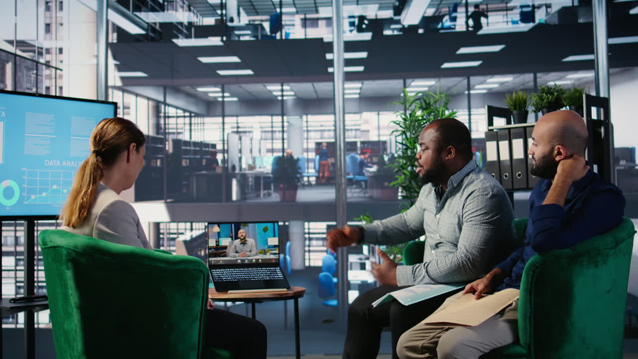 Vertical Video Video call between diverse leaders and investors for a new investment strategy