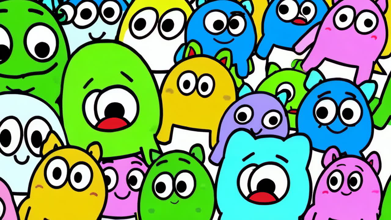 귀여운 만화 괴물들