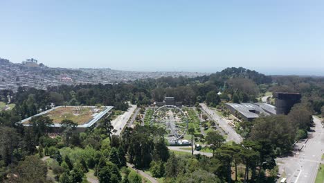 Luftaufnahme-Der-Musikhalle-Im-Golden-Gate-Park,-San-Francisco