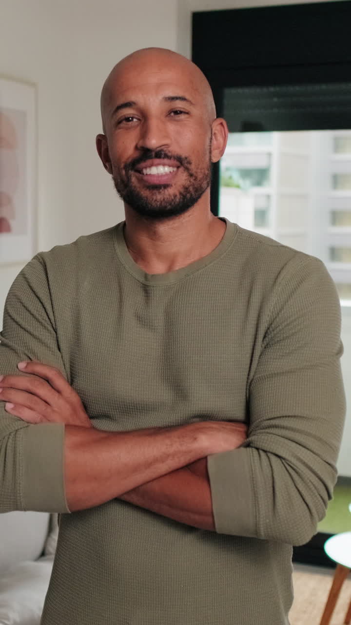 Happy Man Smiling at Home