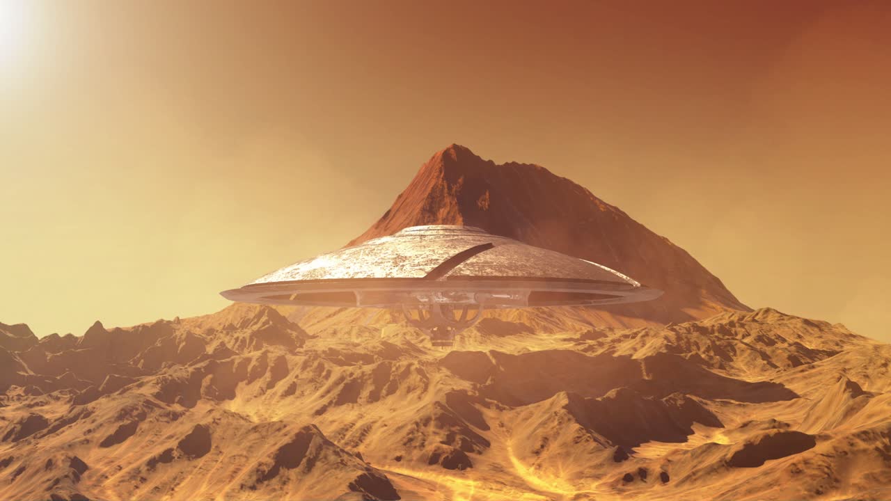 화성 위를 낮게 날아다니는 ufo 접시