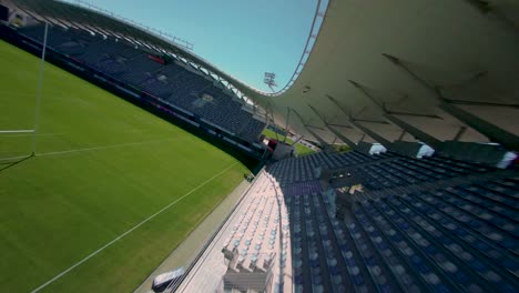 FPV-establishing-shot-inside-Stade-de-rugby-GGL-de-Montpellier-ready-for-games