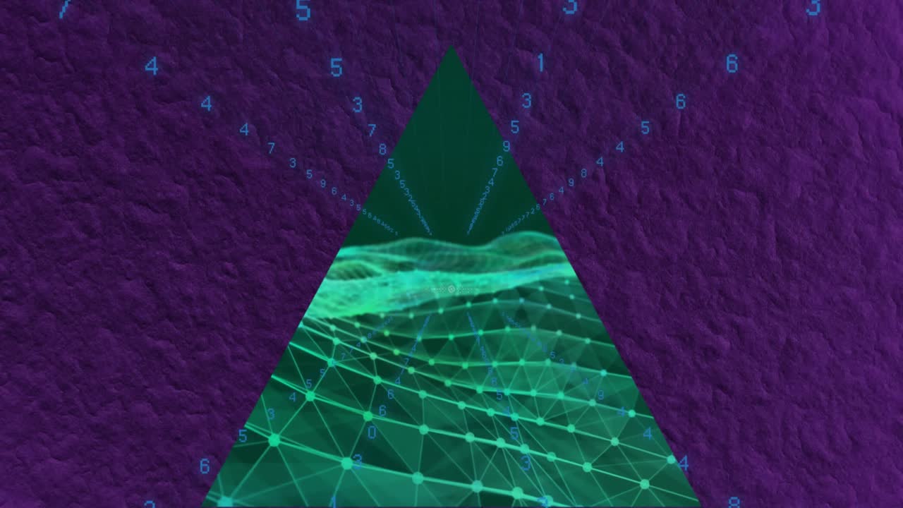 이진 코딩 및 삼각형에 대한 데이터 처리의 애니메이션