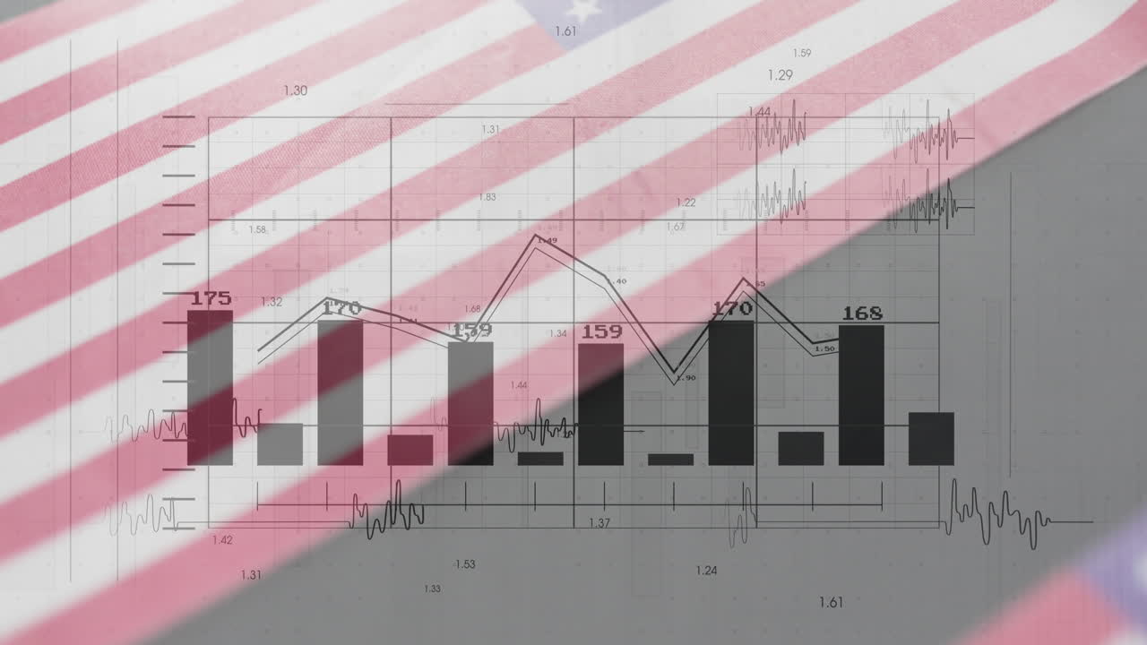 미국의  ⁇ 발 위에서 데이터 처리의 애니메이션
