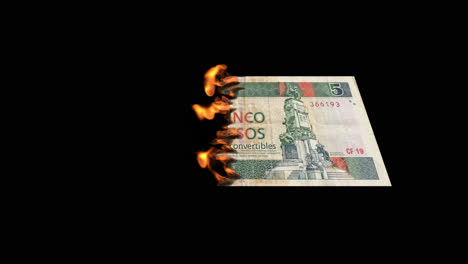 los pesos cubanos en llamas