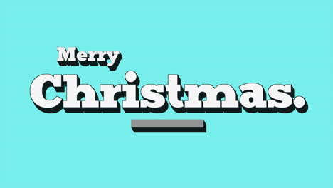 modern merry christmas text on blue gradient