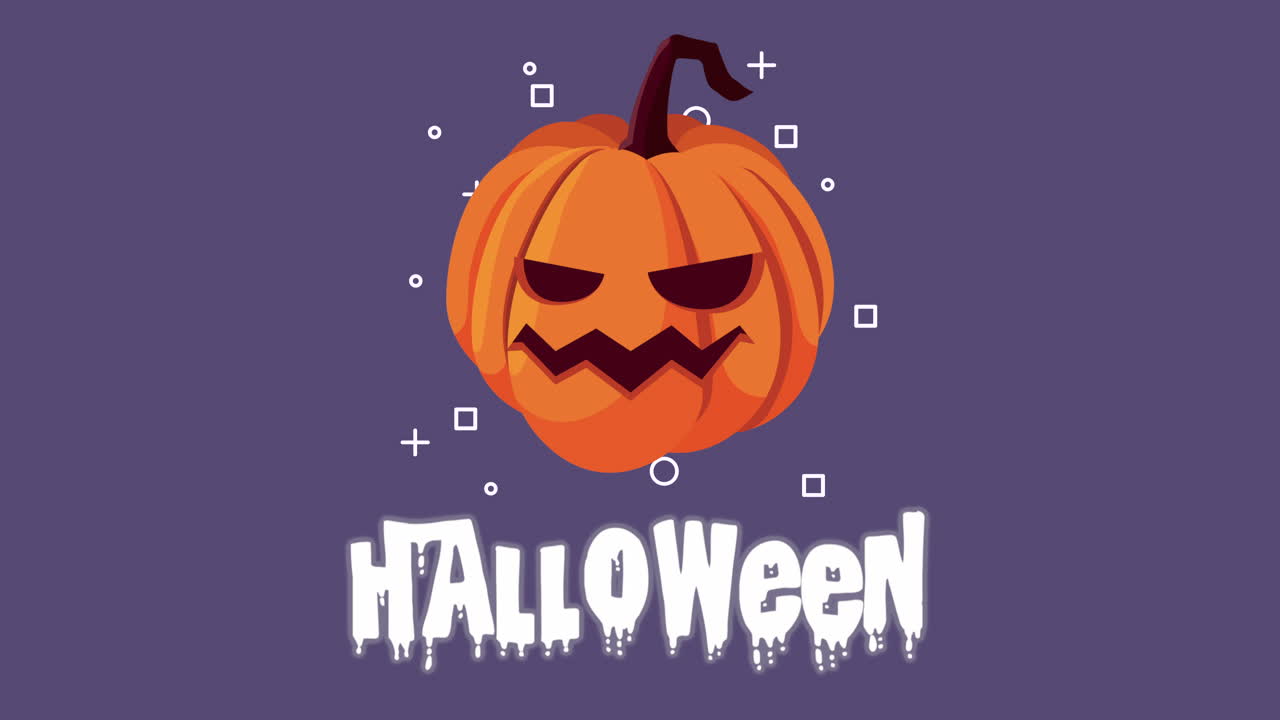 feliz anillo de letras de halloween con calabaza