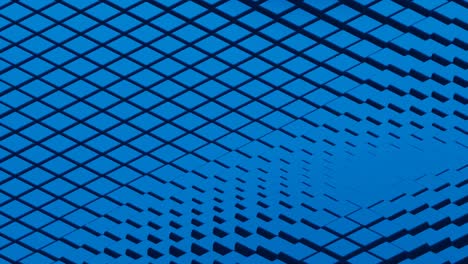 blue 3d cubes in wavy movement background. minimal motion graphic seamless looped animation