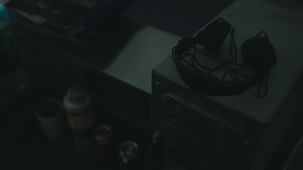 Headphones on a Computer Case