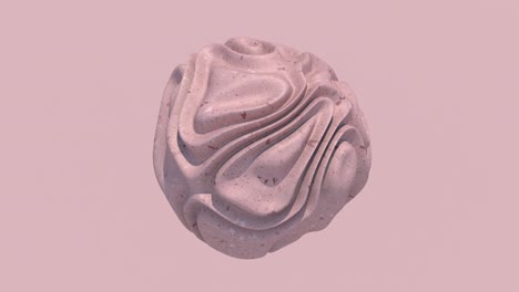pink textured sphere deforming. abstract animation, 3d render.