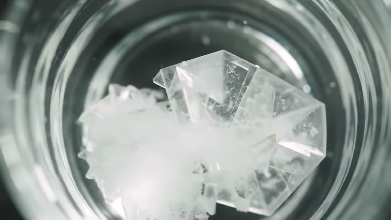 Observing the Melting Process of Ice Cubes in Clear Water at Room Temperature