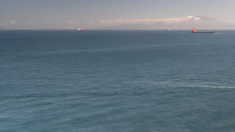 ship traffic near spain coastline, time lapse view