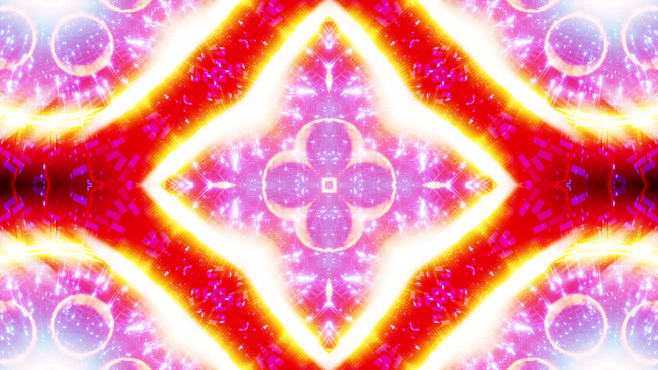 반이는 반지를 통과하는 터널에서 날아가는 칼레도스코프 vj 루프