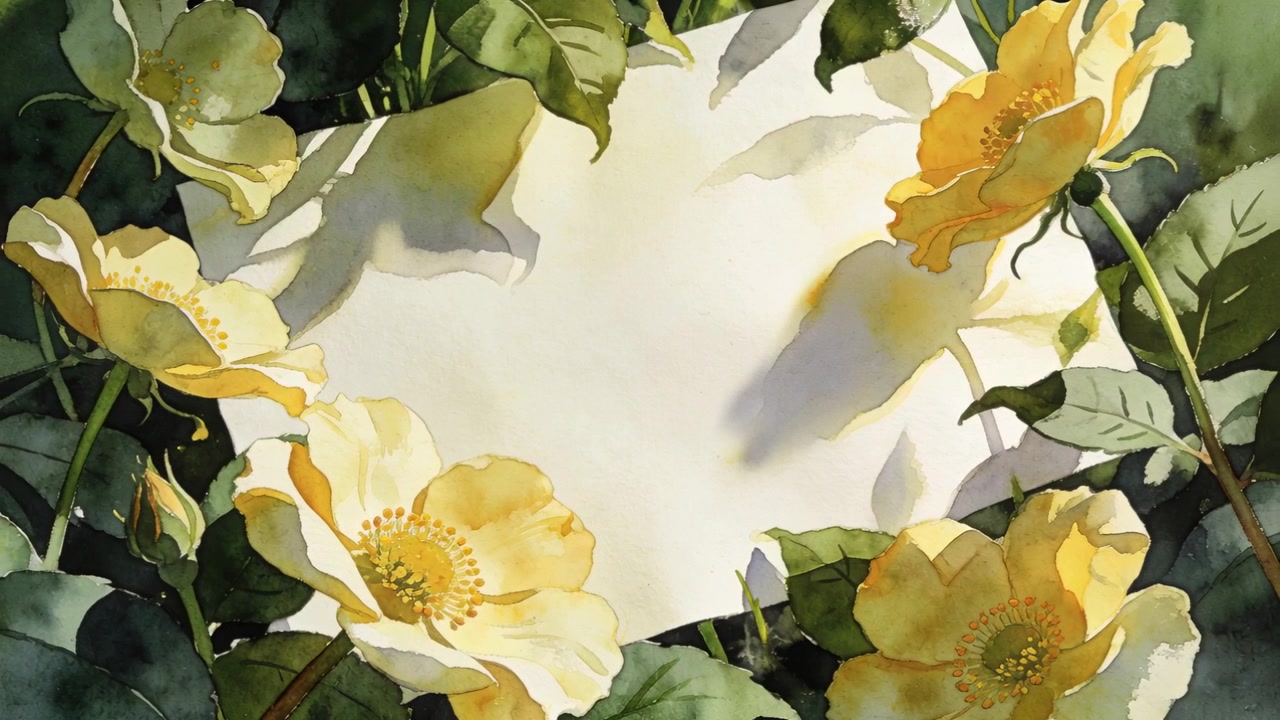 Sole e brezza mutevoli che spingono i fiori gialli a inclinarsi, proiettando un'ombra delicata su un vivaio dai colori tenui.