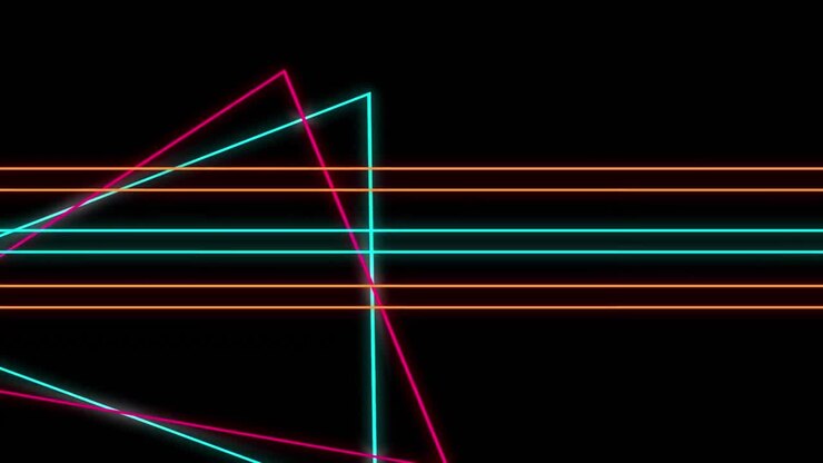 Geometriske former på sort baggrund