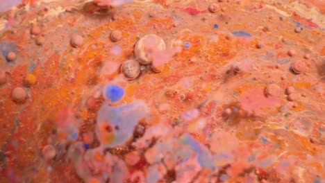 abstract liquid art with bubbles and marbled paint