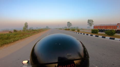 a wide angle shoot on a motorcyclist riding-1