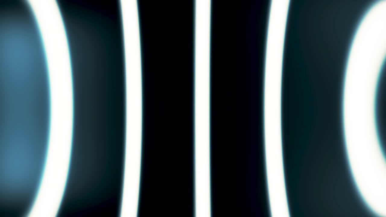 rayas redondas de neón blancas abstractas que fluyen en diferentes direcciones sobre un fondo negro, bucle sin costuras. animación. líneas brillantes anchas que se mueven una hacia la otra