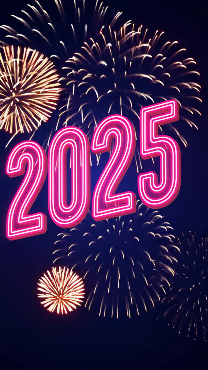 Happy New Year 2025 Fireworks Celebration
